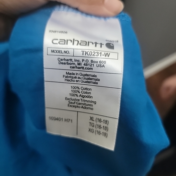 Carhartt Long-Sleeved Loose Fit Blue T- shirt Youth XLarge Quality Comfort - Picture 5 of 5